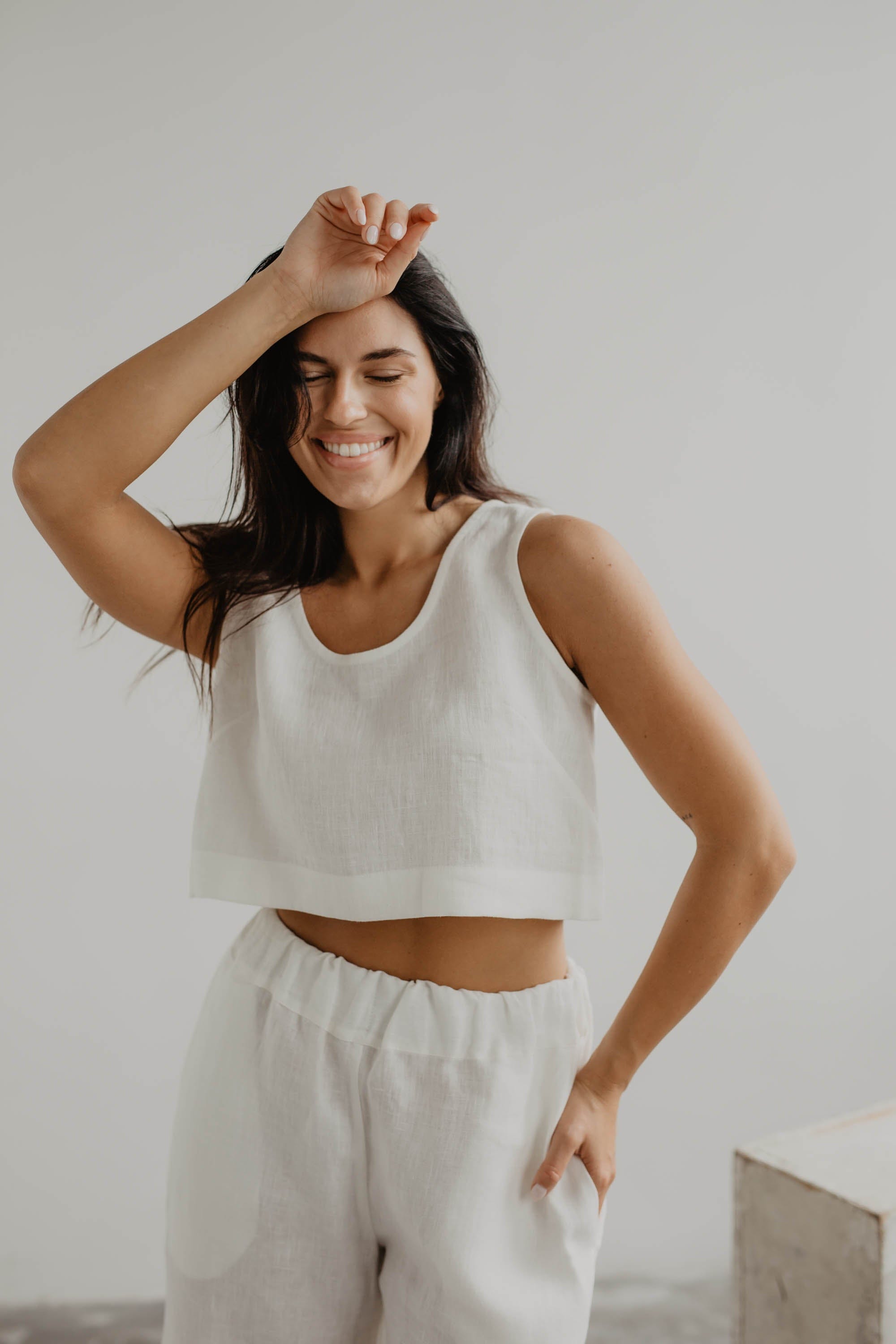 Mini linen crop top PIPPA | ARCHIVE SALE