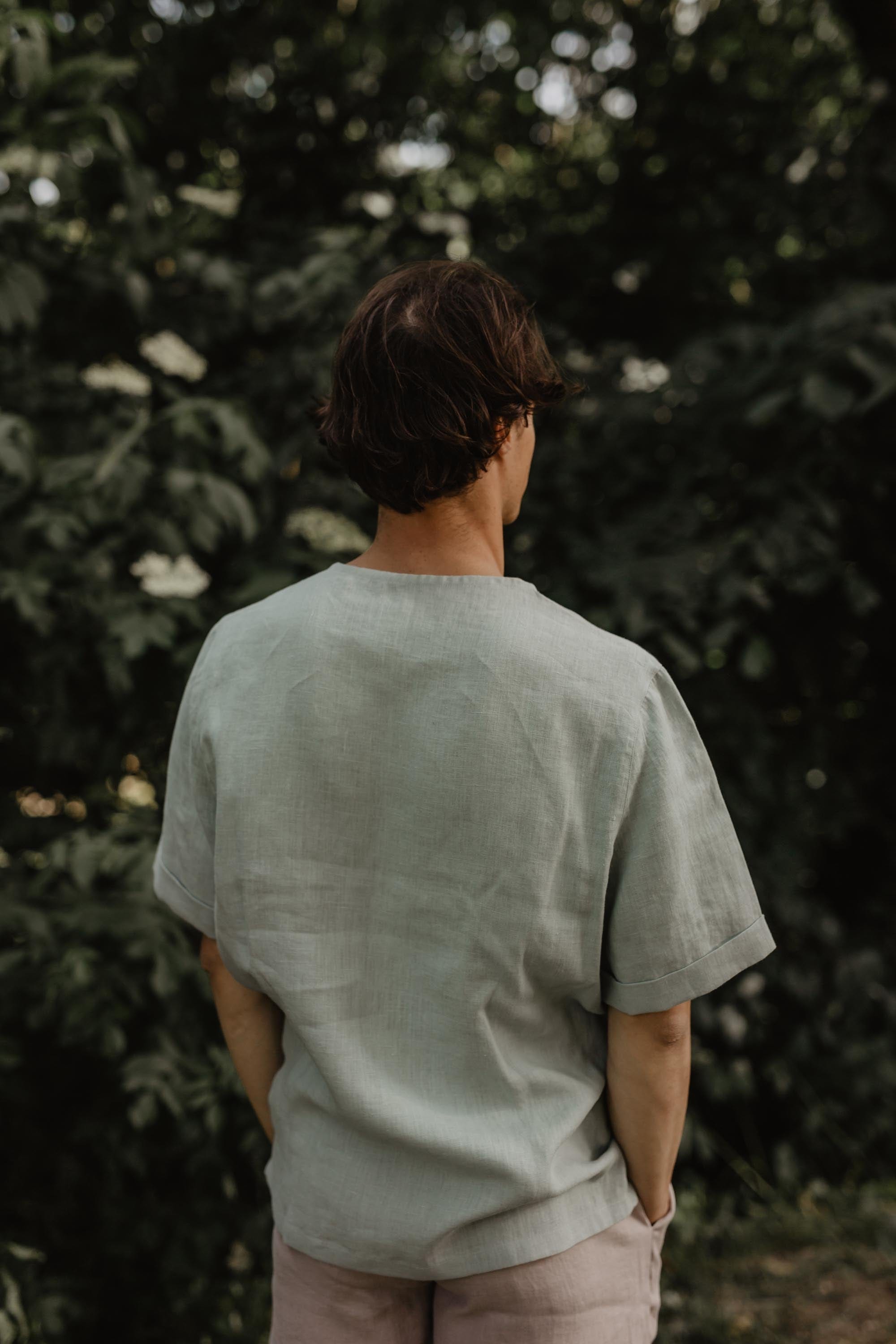 AmourLinen Linen top XL / Sage Green Linen top ATLAS XL Sage Green Linen top ATLAS XL Sage Green