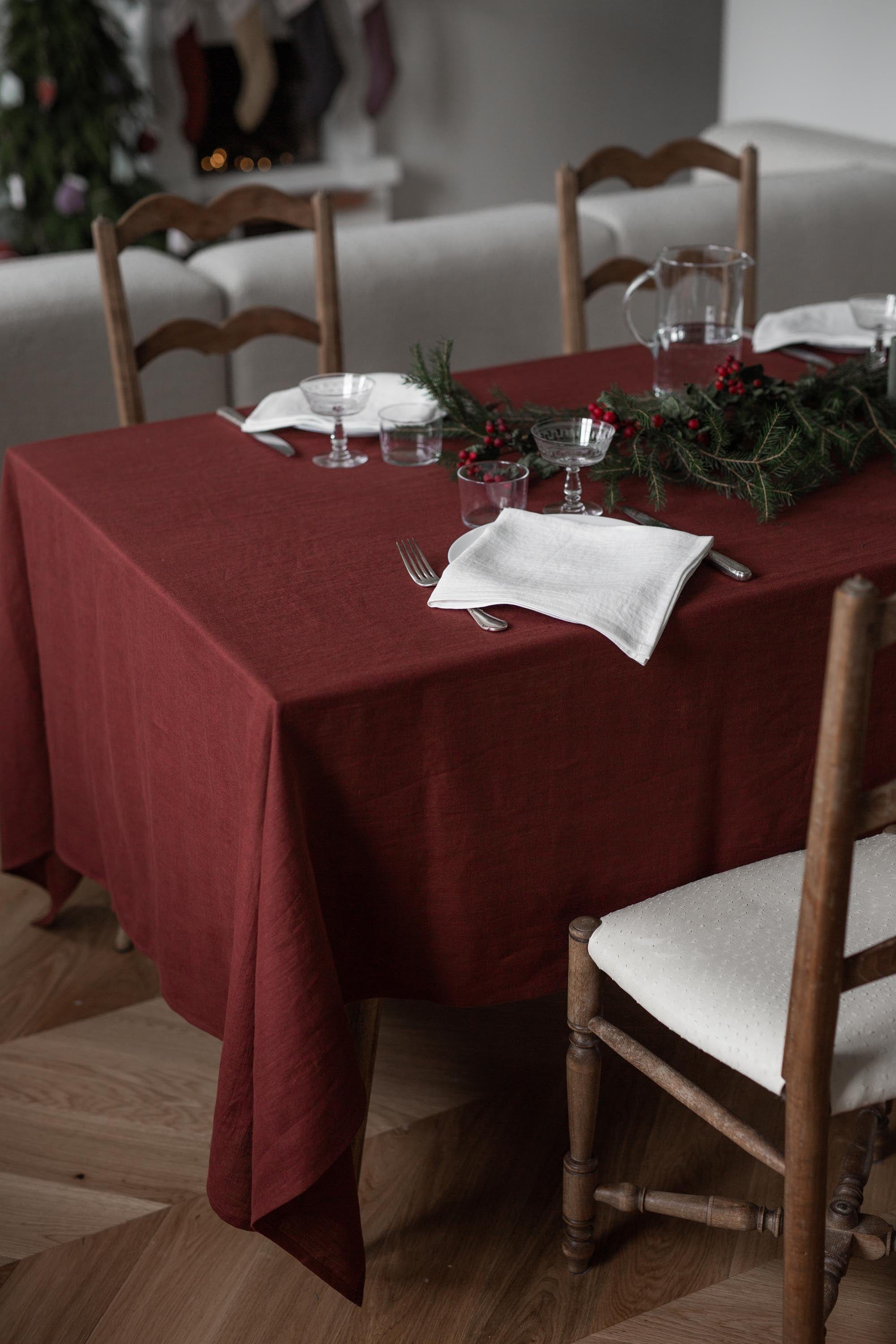 AmourLinen Linen tablecloth 59x98" / 150x250 cm / Terracotta Linen tablecloth - 59x98" / 150x250 cm/ Terracotta Linen tablecloth - 59x98" / 150x250 cm/ Terracotta