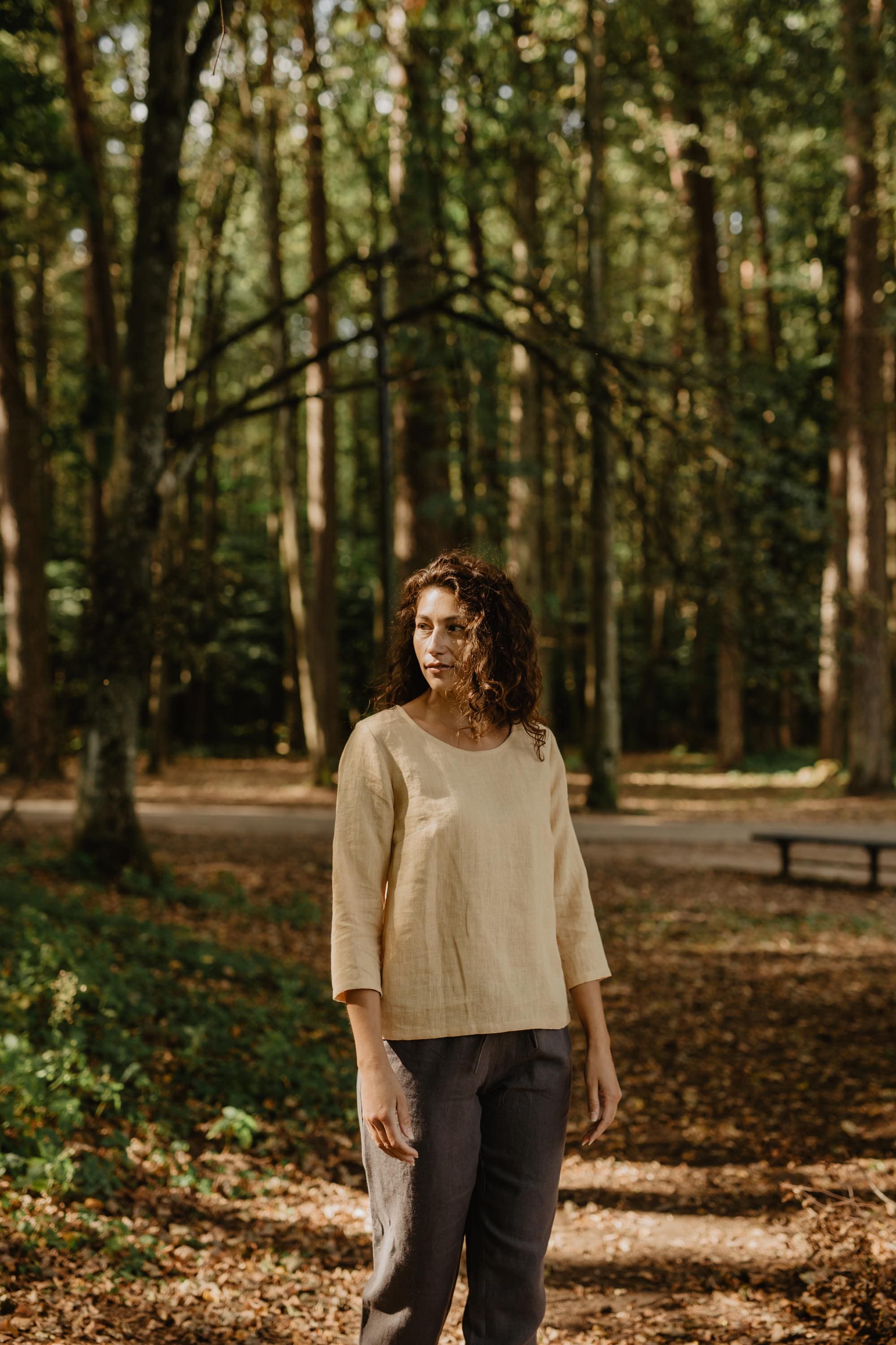 AmourLinen Linen top Riga linen top 3/4 sleeves Linen Top | AmourLinen | Linen Clothing