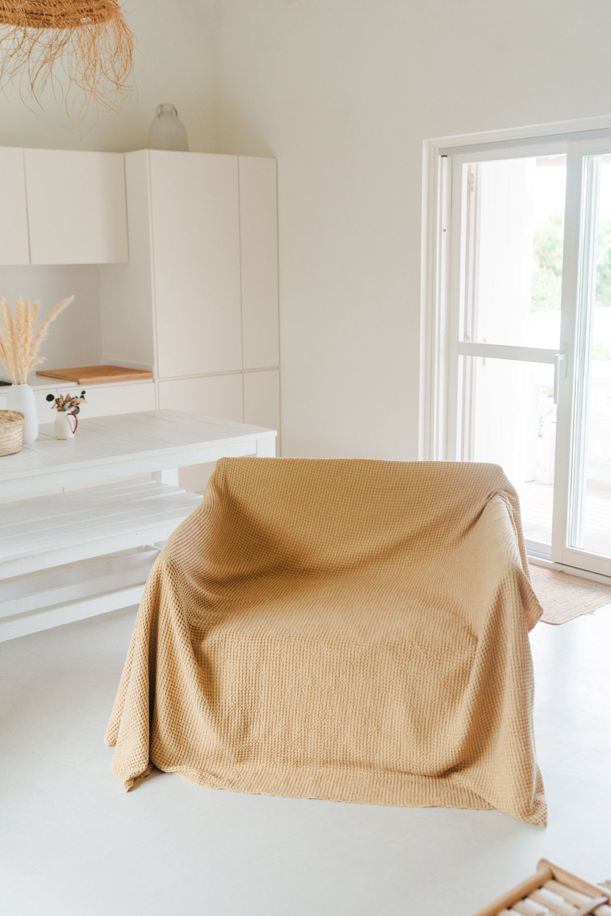 Linen waffle bed throw | ARCHIVE SALE