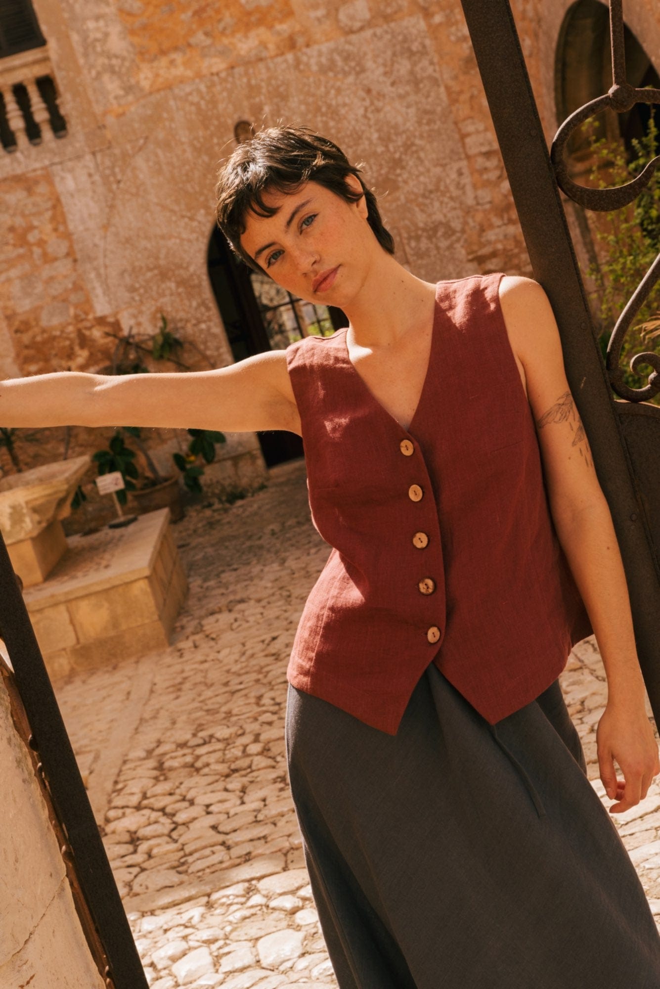 AmourLinen Linen dress Greta linen vest Greta linen vest