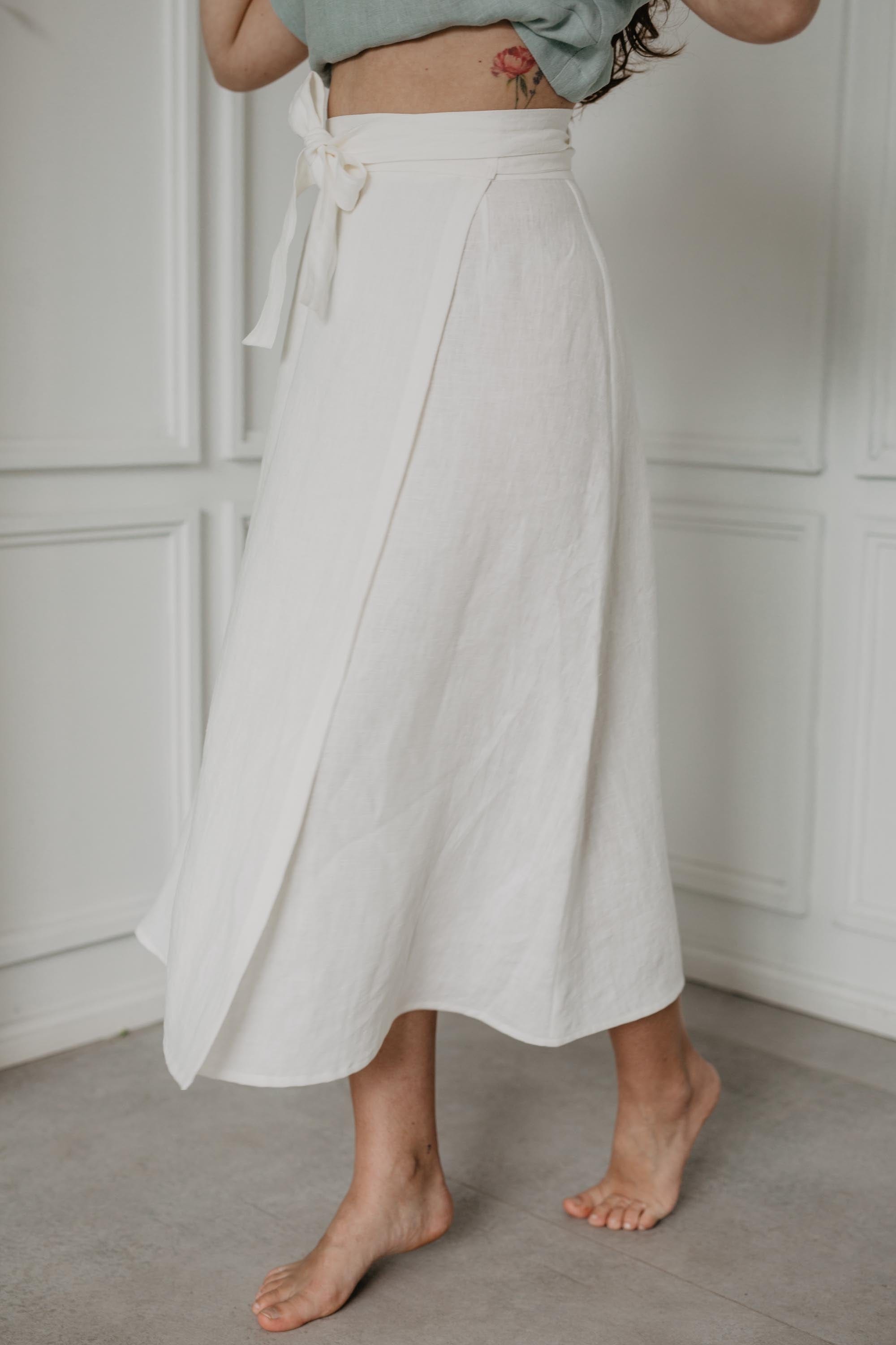 AmourLinen Linen skirt Linen wrap skirt IRIS Linen wrap skirt IRIS | AmourLinen | Linen Clothing